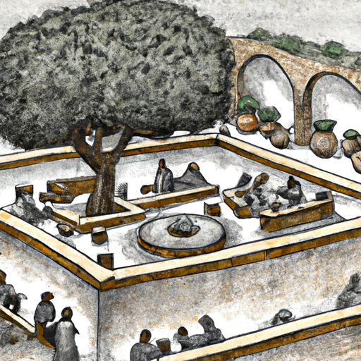 איור של חלל התכנסות חיצוני טיפוסי בירושלים העתיקה