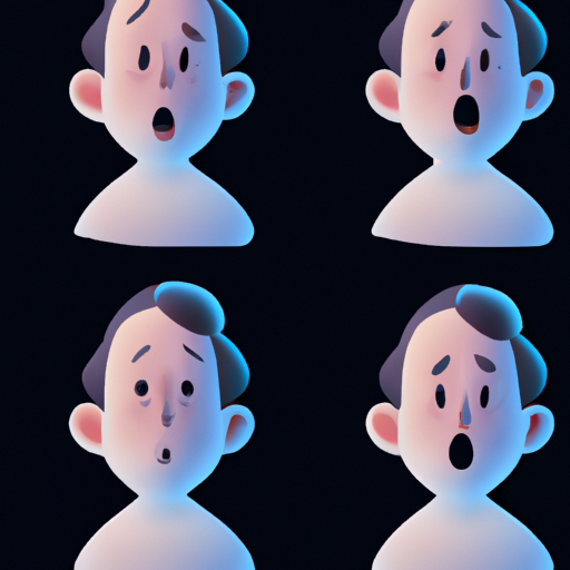 3. איור המראה דמות שעוברת רגשות והבעות שונות באמצעות אנימציה