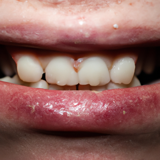 תמונה המציגה תקריב של כתמים לבנים על השיניים לאחר טיפול הלבנה
