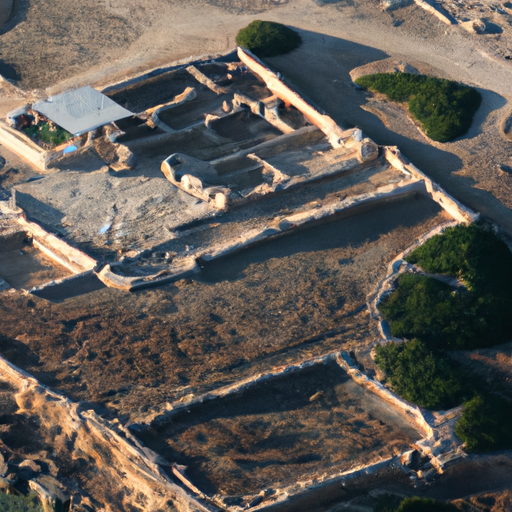 צילום אווירי של האתרים הארכיאולוגיים בפאפוס.