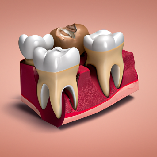 ייצוג ציורי של סיבוכים פוטנציאליים של השתלות שיניים,